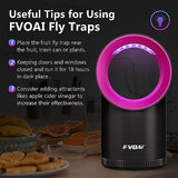 FVOAI Fruit Fly Trap Indoor, Fruit Fly Traps for Indoors Mosquito Trap Insect Trap with Sticky 10 Pcs Glue Boards (Pink)