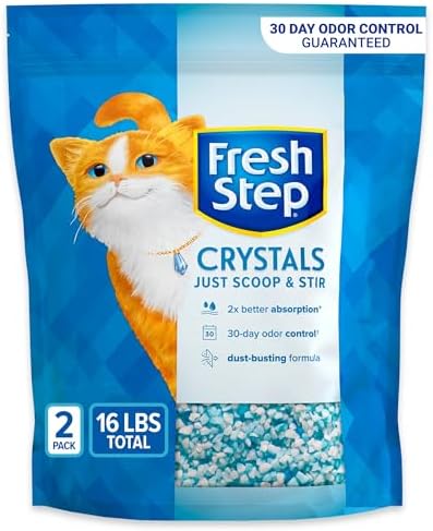 Fresh Step Crystals, Premium Cat Litter, Scented, 8 Pounds, Pack of 2 (Package May Vary)