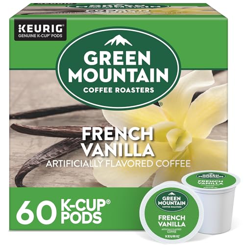 Green Mountain Coffee Roasters French Vanilla Keurig Single-Serve K-Cup pods, Light Roast Coffee, 60 Count (6 Packs of 10)