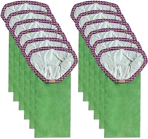 12 Pack 107313 Micro Filter Bags Replacement for ProTeam 10 Quart Backpack Vacuum: Super Coach Pro 10, GoFit 10, #107313 Open Triangular Collar