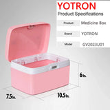 YOTRON Medicine Lock Box, Lockable Medication Box with Portable Storage Case,Locked medicine box,Locking medicine box Empty Storage Case blue