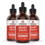 STRAUSS Naturals Heartdrops, Herbal Heart Supplements with European Mistletoe and Extracts of Aged Garlic, 3.4 fl oz Bottle, Original Flavor; Vegan, Non-GMO, Naturally Sourced Ingredients