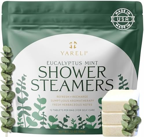 Shower Steamers Aromatherapy, 12 Pack, for Women and Men - Sinus Relief and Self Care Birthday and Valentine's Day Gift - Eucalyptus Mint