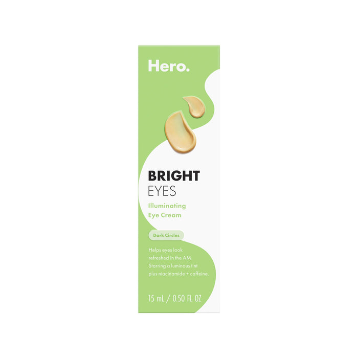 HERO COSMETICS Bright Eyes Illuminating Eye Cream - Reduces the Look of Dark Circles With Multiple Applications - Featuring a Stainless Steel Tip for a Cooling Effect (0.5 fl oz)
