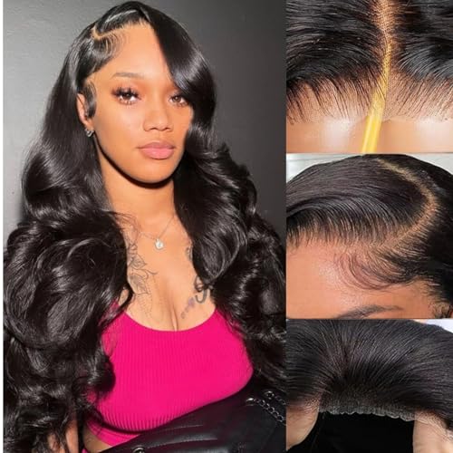 catti Glueless Wigs Human Hair Pre Plucked Pre Cut 5x5 HD Closure Wigs For Beginners 200 Density Body Wave Lace Front Wigs Human Hair For Black Women Upgraded 3 Second to Wear (Glueless Wig, 24 Inch)