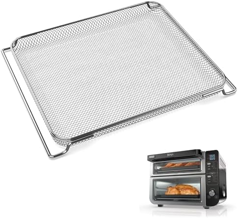 Replacement Air Fryer Basket for Ninja DCT401 DCT451 DCT402BK Double Oven, Stainless Steel Air Fryer Basket for Ninja 12-in-1 Toaster Oven, Mesh Basket for Ninja Smart Convection Oven Accessories