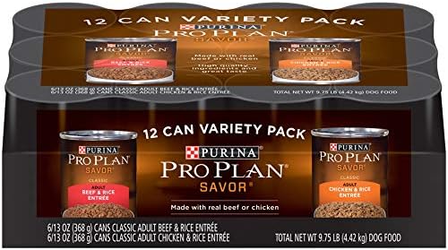 Purina Pro Plan Complete Essentials Wet Dog Food Chicken and Rice Entree and Beef and Rice Entree Variety Pack - (Pack of 12) 13 oz. Cans