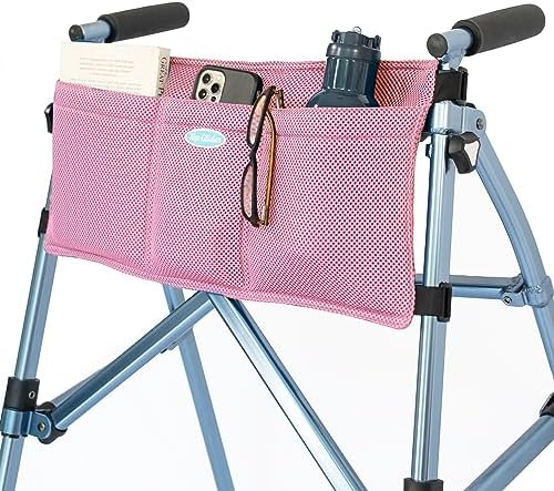Top Glides 5-Pocket Carry-All Pouch for Stander Folding Walkers (Pink)
