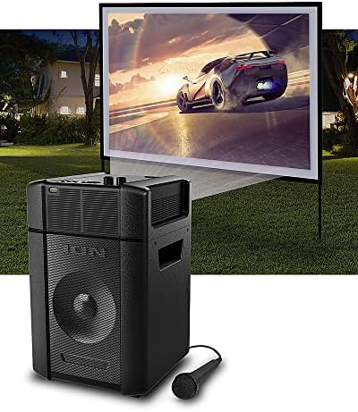 Ion Projector Plus Bluetooth 30-150" Battery Indoor-Outdoor-Karaoke-Speaker HDMI (Renewed)