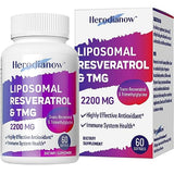 Herodianow Liposomal Resveratrol with TMG Supplement 2200 MG, 99% Purity Trans-Resveratrol & Trimethylglycine- for Aging, Immune System,Skin & Overall Health,60 Softgels