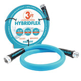 AQUA JOE AJPGH03-PRO HYBRIDFLEX Lead-in Hose, 5/8-Inch x 3-Foot, 500 PSI Burst Rating, 3 Foot-500, Blue