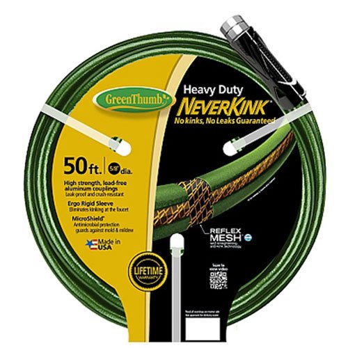 GREEN THUMB 784470 5/8" ID x 50' Green Neverkink Heavy Duty Garden Hose
