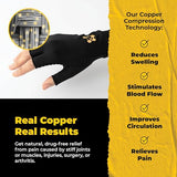 CopperJoint Fingerless Compression Gloves – Copper Infused Designed to Support your hands - Rapid Recovery and Pain Relief, All Lifestyles - Pair (Large)