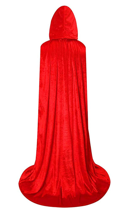 LHJ Unisex Hooded Halloween Christmas Cloak Costumes Party Cape Red