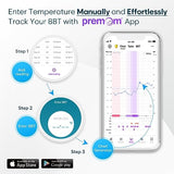 Easy@Home Digital Basal Thermometer with Blue Backlight LCD Display, 1/100th Degree High Precision and Memory Recall, NOT Bluetooth Enabled, Upgraded EBT-100B(Blue)