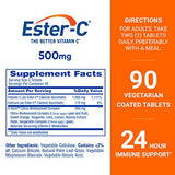 Ester-C 500 mg 24 Hour Vitamin C Tablets for Immune Support, Vitamin C Supplement, 90 Count