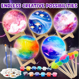 Goodyking Paint Your Own Moon Lamp Kit, DIY Christmas Crafts Night Light, Arts & Crafts for Kids Ages 8-12, Painting Kit for Girls Boys Age 4 5 6 7 8+, Art Supplies Creative Gift for Birthday, Party