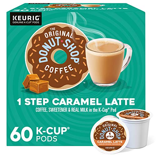 The Original Donut Shop Caramel Latte, Keurig Single Serve K Cup Pods, Flavored Coffee, Caramel Latte, 10 Count - Pack of 6