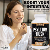 YouFit Nutrition PSYLLIUM Husk Capsules - Premium Psyllium Fiber Supplement - Promotes Intestinal Health and Regularity - 100% Natural Soluble Fiber 1450mg Per Serving - 240 Capsules