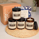 4 Pack Candles Gifts for Women, Lavender Candle Sets for Women Gifts, 28 OZ 200 Hour Long Lasting Candles, Sage Candles for Home Scented, Aromatherapy Candles Gift Set for Family and Friends