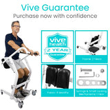 Vive Sit to Stand Lift & Transfer Sling - Elderly Stand Assist Transport Unit Wheelchair Device for Home Care Use, Disability Aid Product for Adults (Sit to Stand Lift + Transfer Sling)