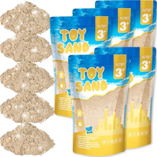 11 Lbs Fun Sand for Kids, Safe Non-Toxic Eco-Friendly Molding Sand for Stress Relief & Skill Development, Easy-to-Shape Mess-Free Formula Enhances Imagination & Creativity (Original Color)
