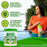 Orgain Supreme Greens Powder with 25 Organic Greens, 50 Superfoods, 1 Billion Probiotics, and Adaptogens, Vegan Greens for Gut Health and Immune Support, 1.5 Servings of Fruit and Veggies, Green Apple