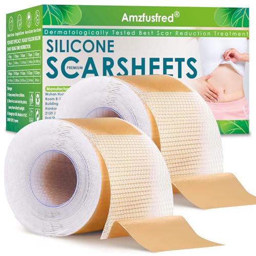 Silicone Scar Sheets, Silicone Scar Tape, Scar Sheets for Surgical Scars, Reusable Silicone Scar Strip For Surgical, C-Section,Tummy Tuck, Keloid Scars, Burn, Acne, Removal (1.6"X 108" Roll-3M)
