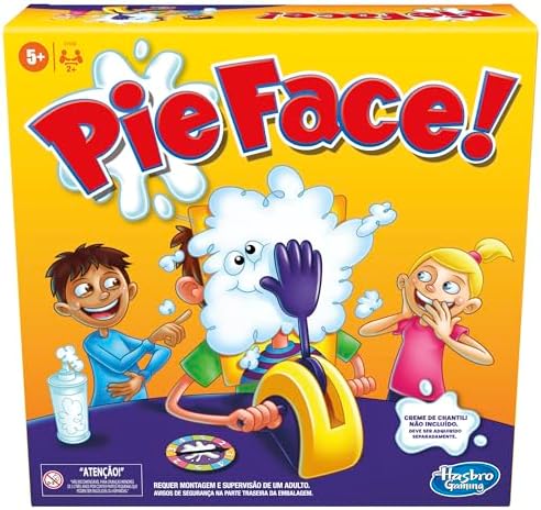 Hasbro Gaming Pie Face Game | Whipped Cream Family Board Game for Kids | Ages 5 and Up | for 2 or More Players | Funny Preschool Games | Kids Gifts