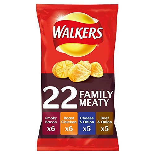 Walkers Meaty Variety Potato Crisps 22 Pack