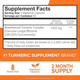 Turmeric Curcumin Supplement, Turmeric 1500mg with Ultra High Absorption, Joint Support Supplement, Extra Strength Turmeric Capsules, 180 Count (Pack of 1)