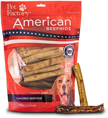 Pet Factory American Beefhide 5" Chip Rolls Dog Chew Treats - Beef & Chicken Flavor, 50 Count/1 Pack