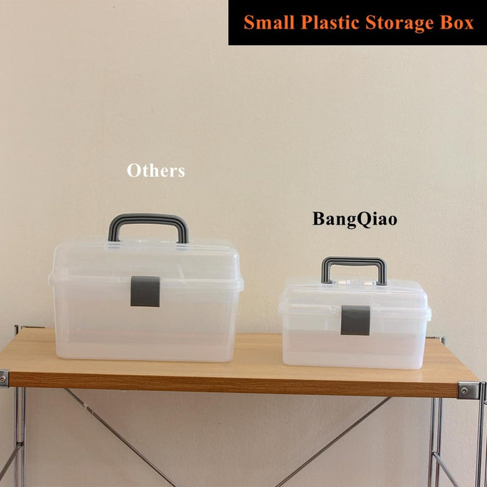 BangQiao Multipurpose Plastic Storage Container Box with Handle and Latch Lock, Clear Gray