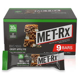 MET-Rx Big 100 Colossal Protein Bars, Crispy Apple Pie Meal Replacement Bars, 9 Count