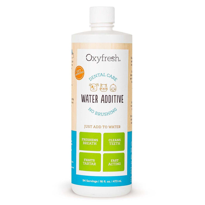 Oxyfresh Premium Pet Dental Care Solution Pet Water Additive: Best Way to Eliminate Bad Dog Breath and Cat Bad Breath - Fights Tartar & Plaque - So Easy, Just Add to Water! Vet Recommended 16 oz.