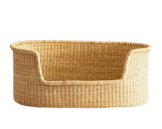 Woven Dog Bed Basket–Gifts for Dogs–Small to XXL Dog Bed–Large Bed for Large Dogs–Elegance and Decorative Bed for Your Dog–Comfortable Dog Bed–Small Dog Bed (Natural, Large)