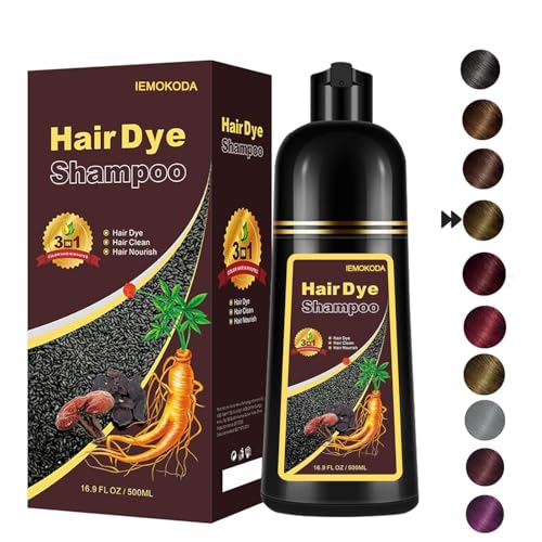 Natural Chestnut Brown Hair Dye Shampoo 3 in 1, Instant Brown Hair Shampoo, Hair Color Shampoo, Shampoo Para Canas Mejur & Champu Para Canas, Shampoo Hair Dye (Chestnut Brown)