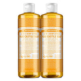 Dr. Bronner’s - Pure-Castile Liquid Soap (Citrus, 16 ounce, 2-Pack) - Made with Organic Oils, 18-in-1 Uses: Face, Body, Hair, Laundry, Pets and Dishes, Concentrated, Vegan, Non-GMO