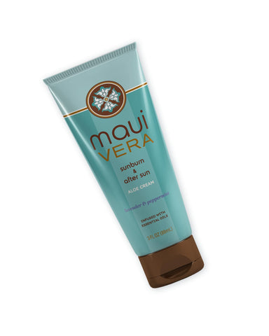 Maui Vera: 3.0 oz, Sunburn & After Sun Cream/Lotion w/Lavender & Peppermint Essential Oils