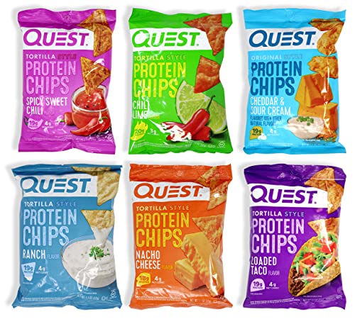 Niro Assortment | Quest Tortilla Style Protein Chips - 6 Flavors of Chedda & Sour Cream, Spicy Sweet Chili, Ranch, Loaded Taco, Chili lime, and Nacho Cheese | 6 pack