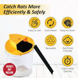 Fximey Mouse Trap Flip Lid Mice Rat Trap, 5 Gallon Bucket Compatible Mouse Catching Traps for Indoor/Outdoor, Automatic Reset Flip Trap Safe Reusable Bucket Lid Rat Traps - 2 Pack