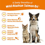 Wild Alaskan Salmon Oil for Dogs & Cats - Omega 3 Skin & Coat Support - Liquid Food Supplement for Pets - Natural EPA + DHA Fatty Acids for Joint Function, Immune & Heart Health 8.5 Fl Oz