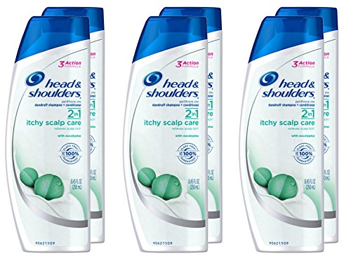 Head & Shoulders Itchy Scalp Care with Eucalyptus 2-in-1 Anti-Dandruff Shampoo + Conditioner 8.45 Fl Oz (Pack of 6)