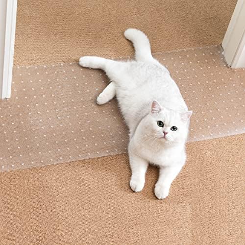 Uross Carpet Protector for Pets - Cat Carpet Protector for Doorway, Anti Scratch Under Door Cat Scratch Protector Mat, Easy to Cut Plastic Carpet Scratch Stopper, Cat Scratch Guard Carpet 3.6FT*2PCS