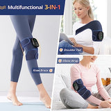 Knee Massager with Heat and Vibration, Heated Shoulder Brace Elbow Wrap, Knee Heating Pad for Arthritis (Pack of 1 Blue)