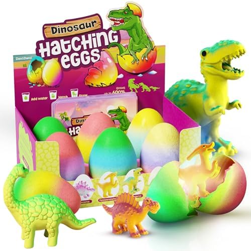 Dinosaur Hatching Surprise Easter Eggs for Kids - 6 Pack - Grows 600% - Dino Egg Toys for Boys & Girls Age 3-8 - Gift Ideas, Party Favors, Easter Basket Stuffers - Gifts for Girls Ages 3 4 5 6 7 8