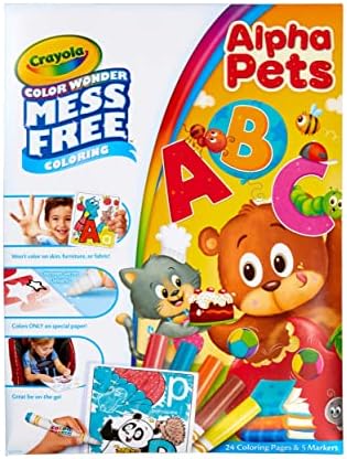 Crayola Color Wonder Alpha Pets, Mess Free Coloring for Toddlers, Alphabet Coloring Pages, Toddler Activity, Gift for Kids, Ages 3+ [Amazon Exclusive]