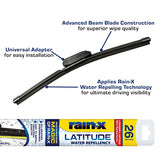 Rain-X 5079281-2 Latitude 2-In-1 Wiper Blades, 26 Inch Windshield Wipers (Pack Of 1), Automotive Replacement Windshield Wiper Blades With Patented Rain-X Water Repellency Formula