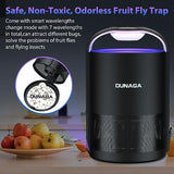 DUNAGA Fly Traps Indoor, Fruit Fly Traps, Gnat Traps, Bug Zapper Indoor, Insect Traps Indoor with 10 Sticky Glue Boards, Auto Black