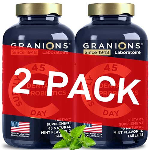 Dental Probiotics for Teeth and Gums - Fresh Breath Lactobacillus Salivarius Probiotic for Women and Men - Oral Probiotics for Mouth Bad Breath Dental Probiotic for Mouth Health - 90 Mint Tablets